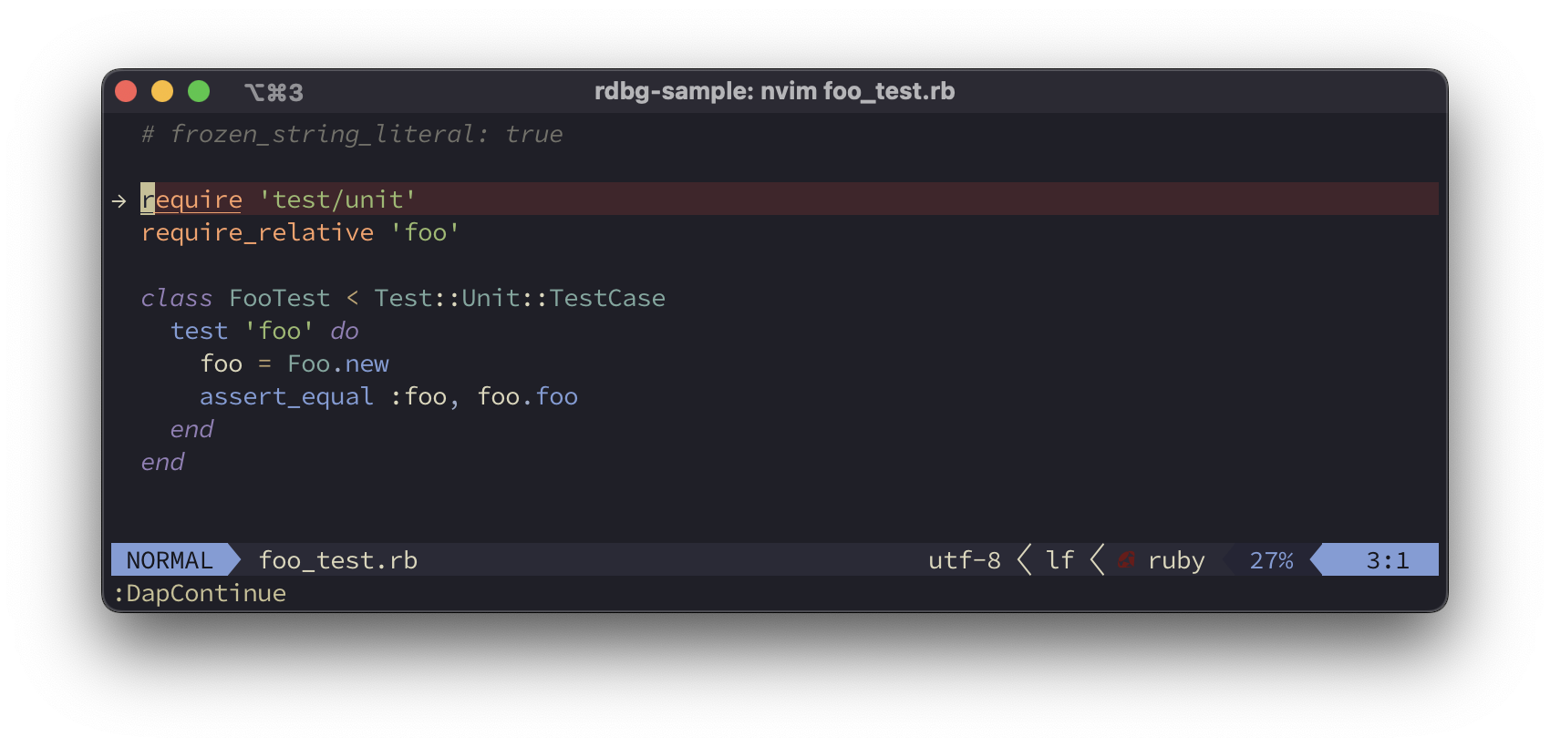 nvim-dapからの接続