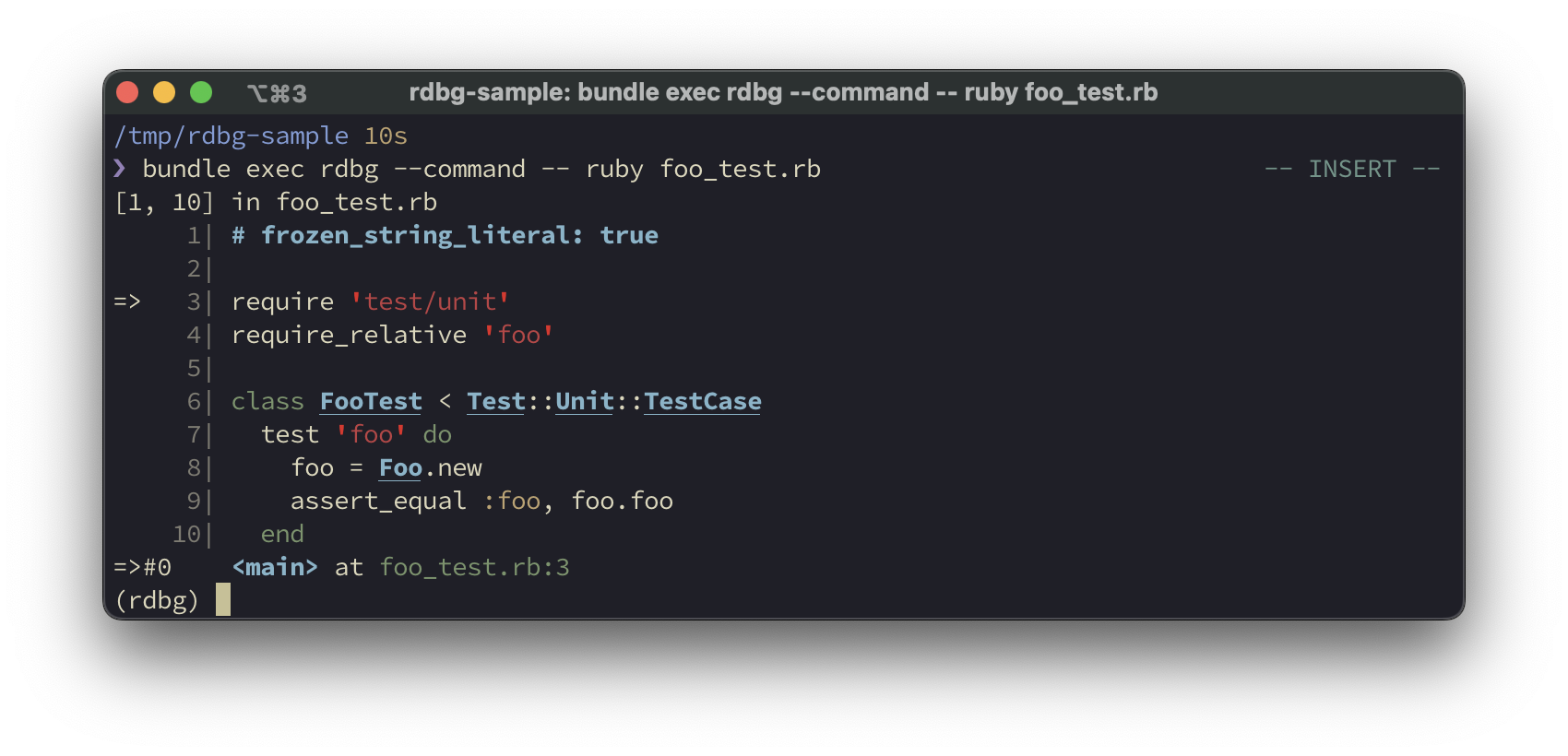 rdbgコマンドを直接使用する